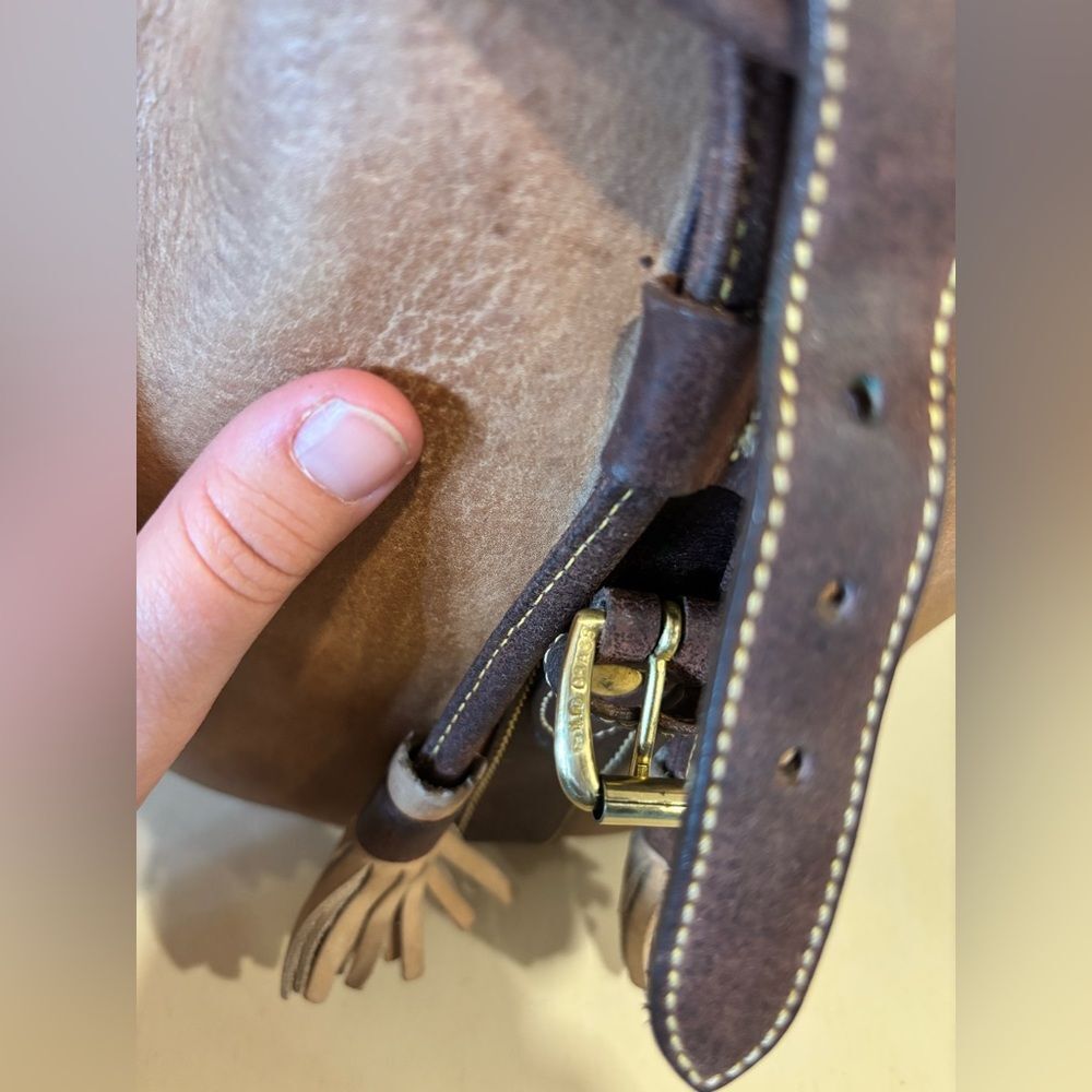 Vintage Dooney & Bourke AWL Nubuck Leather Backpack Purse Brown Tassel USA Made - Picture 3 of 11